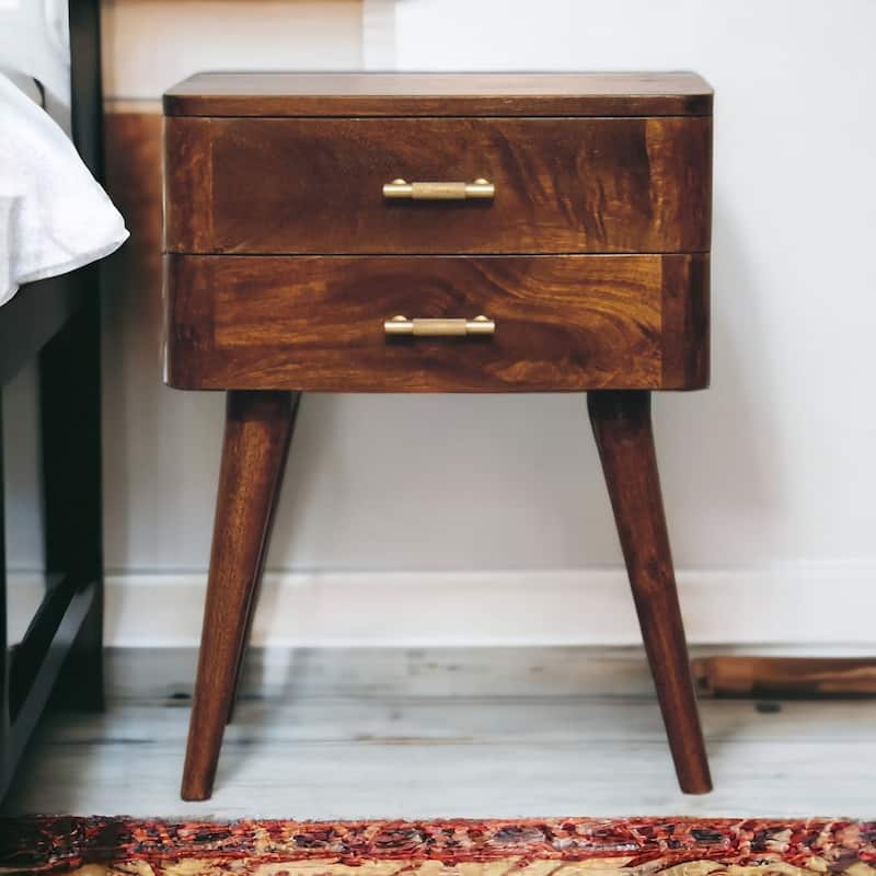 Artisan Furniture Solid Wood Chestnut T-Bar Nordic Nightstand