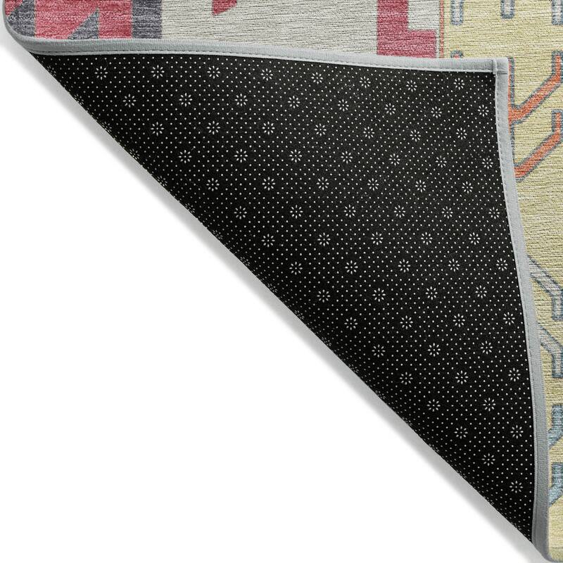 Machine Washable Indoor/ Outdoor Boho Tribal Chantille Rug