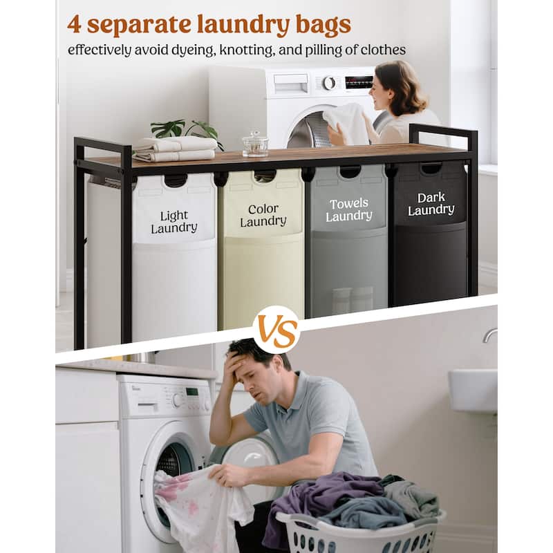 Laundry Sorter 112L/142L/170L Laundry Hamper Organizer Laundry Basket with Removable Bags