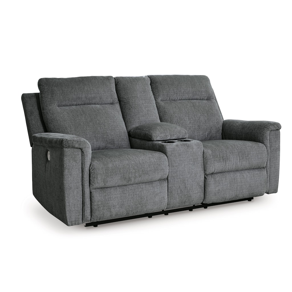 Jinu Power Recliner Loveseat, 75 Inch Gray Polyester Micro Chenille