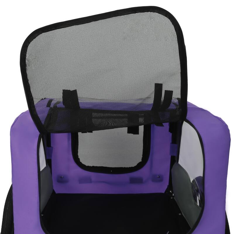 Outdoor Collapsible Pet Bike Trailer With 16-Inch All-Terrain Wheels & Universal Hitch-Foldable Dog/Cargo Carrier Cart