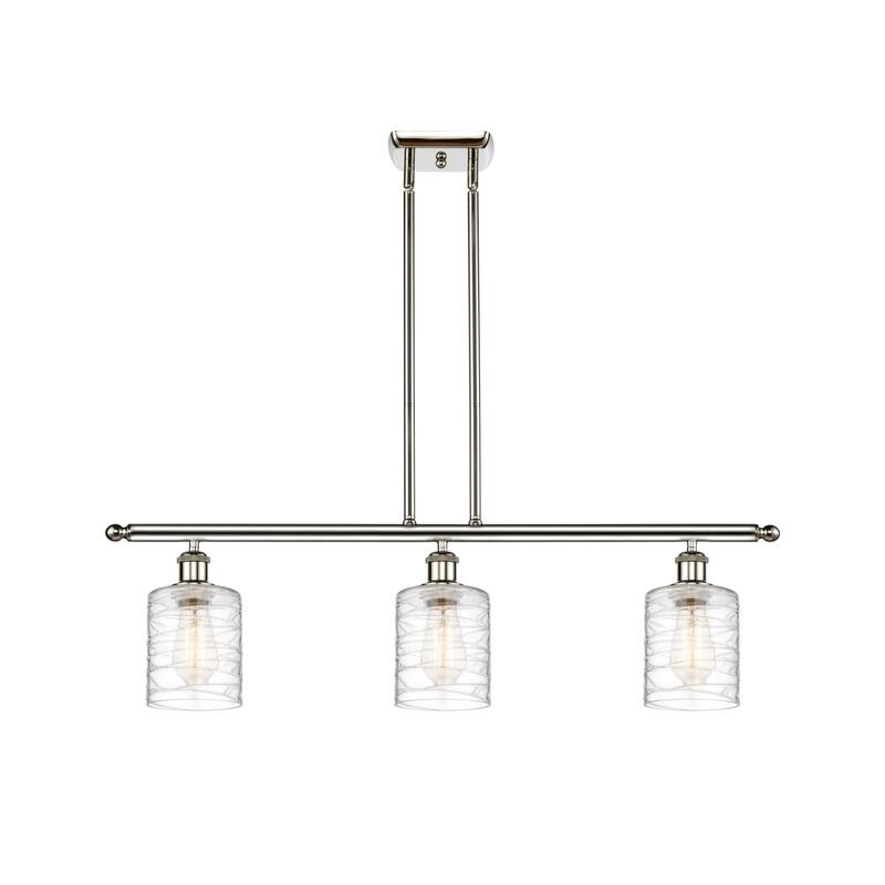 Innovations Lighting 516-3I-10-36 Cobbleskill Linear Cobbleskill 3 - Polished Nickel / Deco Swirl