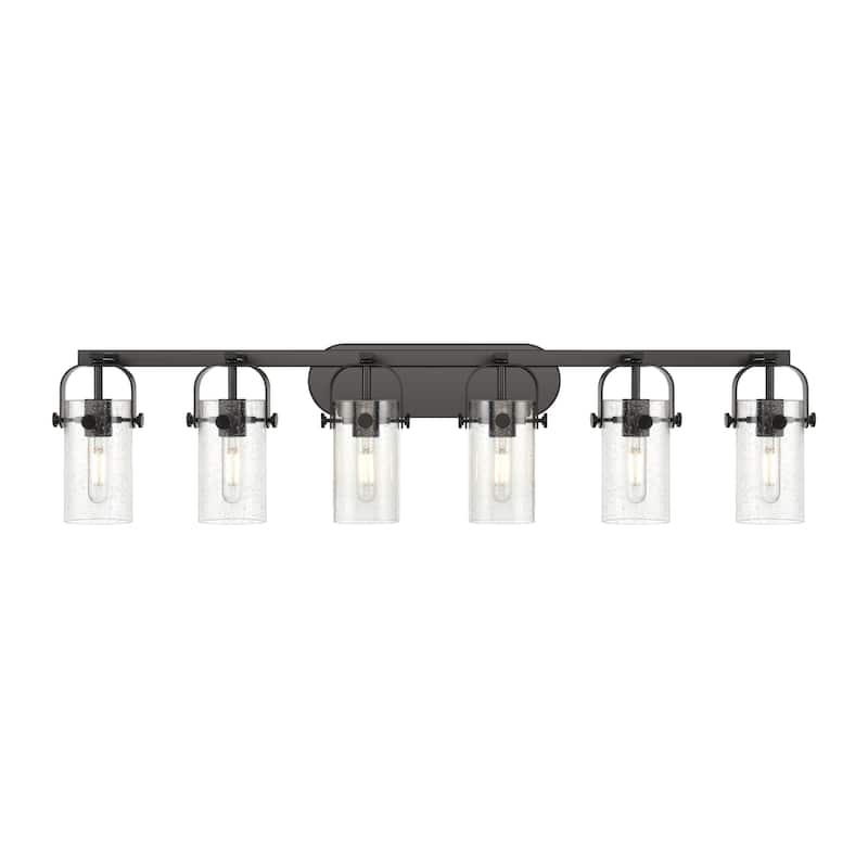 Innovations Lighting 423-6W-10-44 Pilaster II Cylinder Vanity Pilaster - Matte Black / Seedy