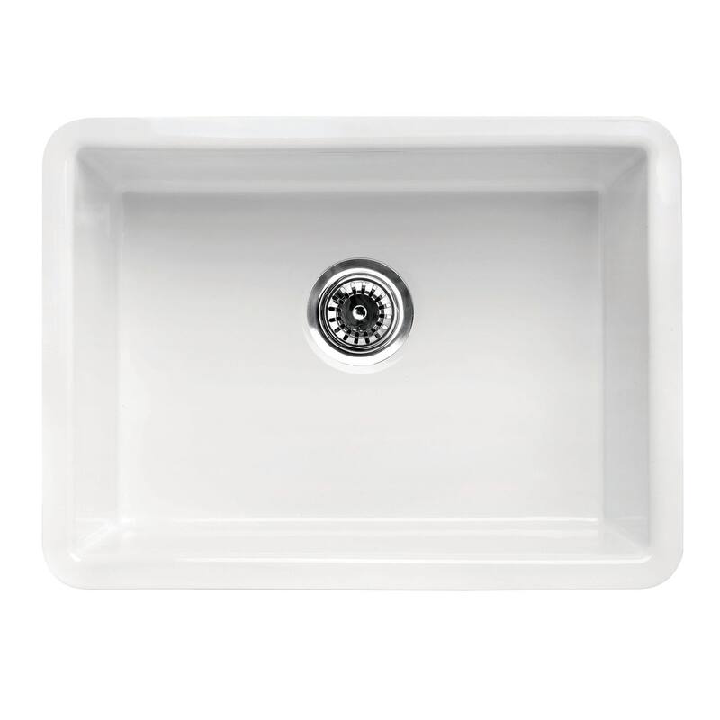ALFI brand 23" Traditional Fireclay Undermount Rectangular Kitchen Sink - White - White