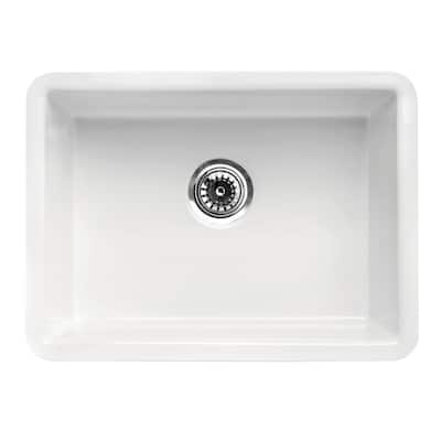 ALFI brand 23" Traditional Fireclay Undermount Rectangular Kitchen Sink - White