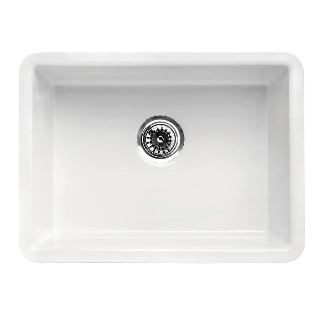 ALFI brand 23" Traditional Fireclay Undermount Rectangular Kitchen Sink - White