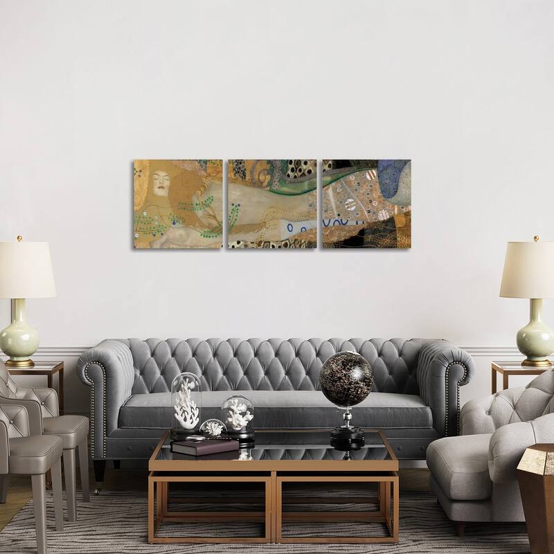 iCanvas "Sea Serpents, Detail II" by Gustav Klimt 3-Piece Canvas Wall Art Set