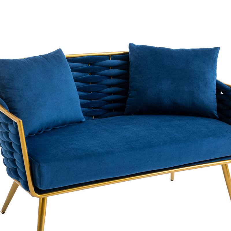 luxhomez Velvet Accent Chair Armsofa Tufted Sofa with Metal Frame for Living Room Bedroom Office Balcony Beige