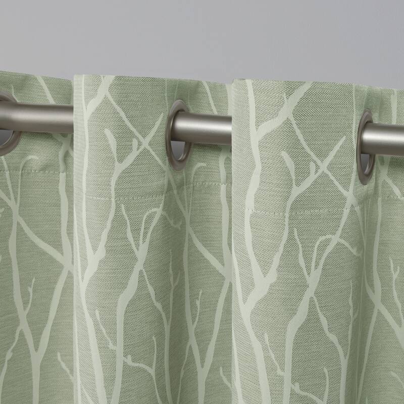 ATI Home Forest Hill Woven Room Darkening Blackout Grommet Top Curtain Panel Pair