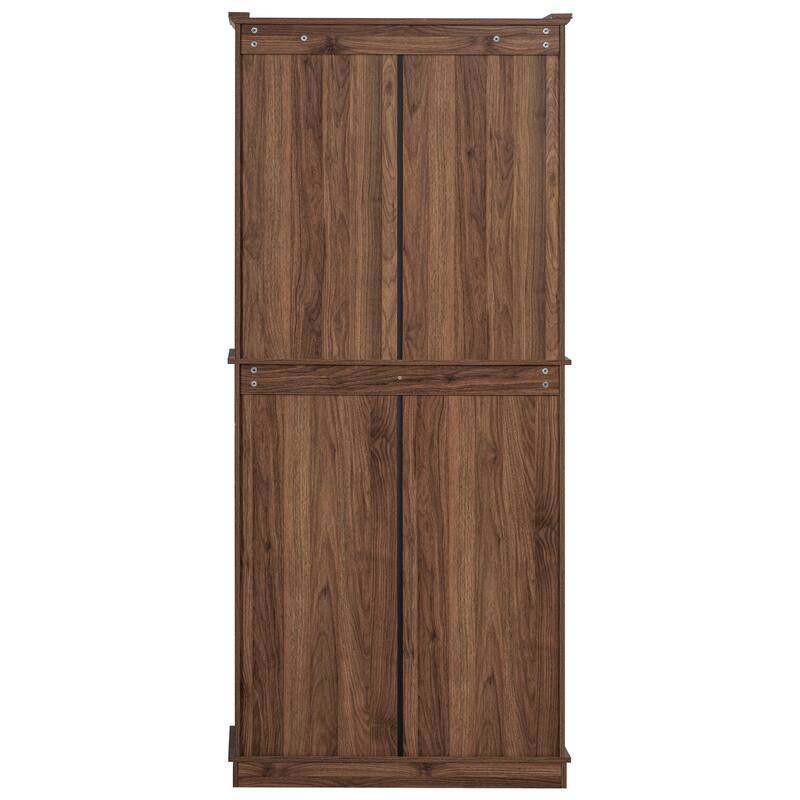Kitchen Pantry Cabinet with 3 Pull Out Trays, Freestanding Buffet Cabinet with Adjustable Shelves, 2 Door Organizers & 2 Drawers