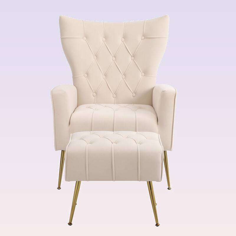 Modern Accent Chair with Ottoman for Living Room