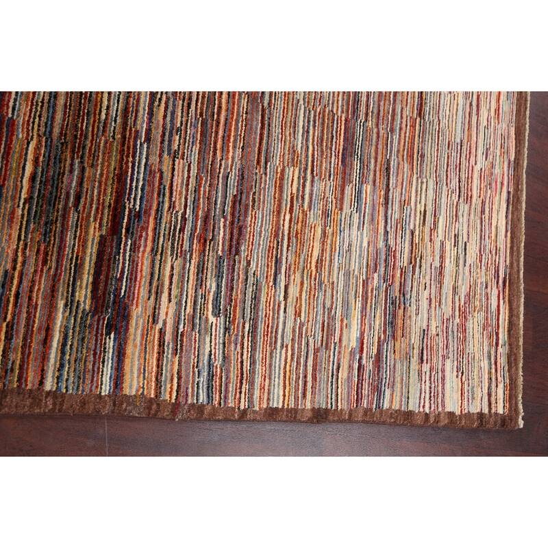 Hand Knotted Oriental 100% Wool Carpet Tribal Contemporary Multi-Colored Gabbeh (kashkoli) Area Rug - 6' 3'' X 4' 7''