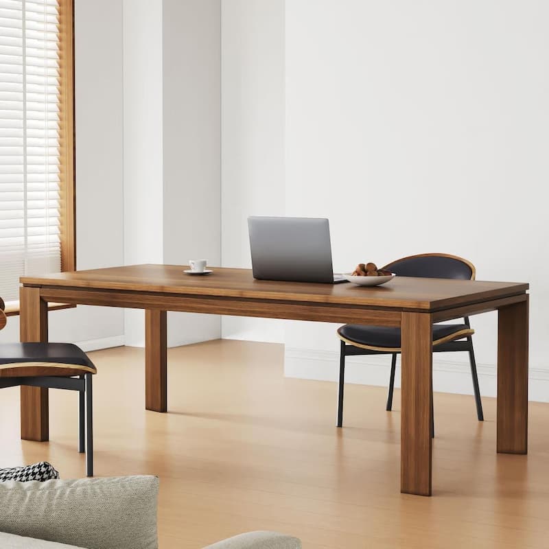62.99 Inch Mid Century Modern Solid Wood Dining Table for 4-6 People