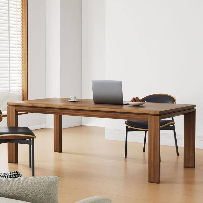 62.99 Inch Mid Century Modern Solid Wood Dining Table for 4-6 People