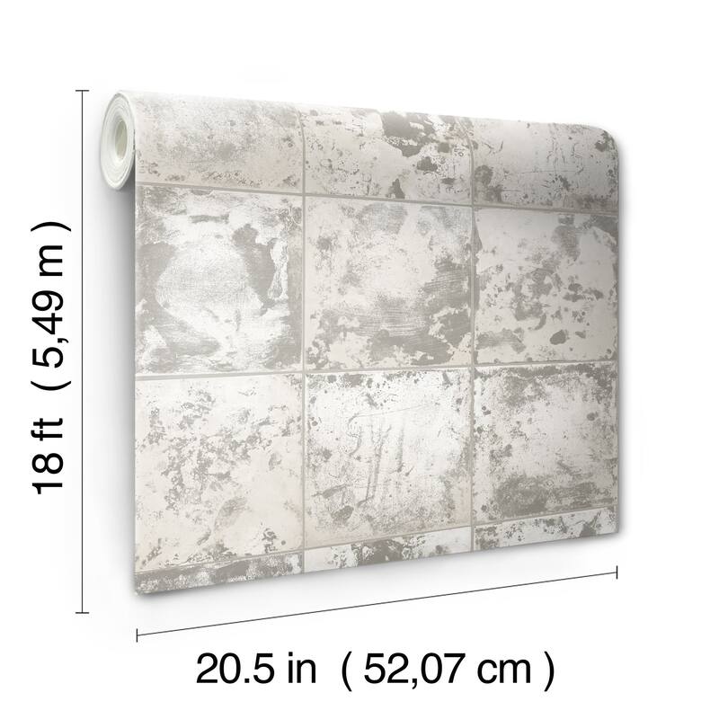 NuWallpaper Metal Sheet Silver Peel and Stick Wallpaper