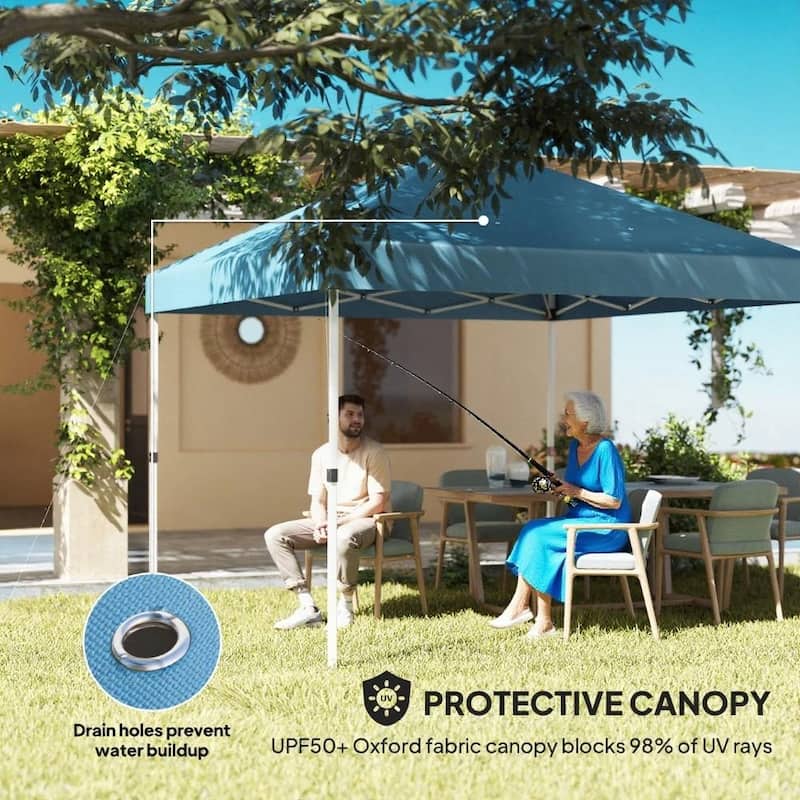 GDFStudio - 10x10 ft Pop-Up Outdoor Canopy Tent with Adjustable Height & Sidewalls