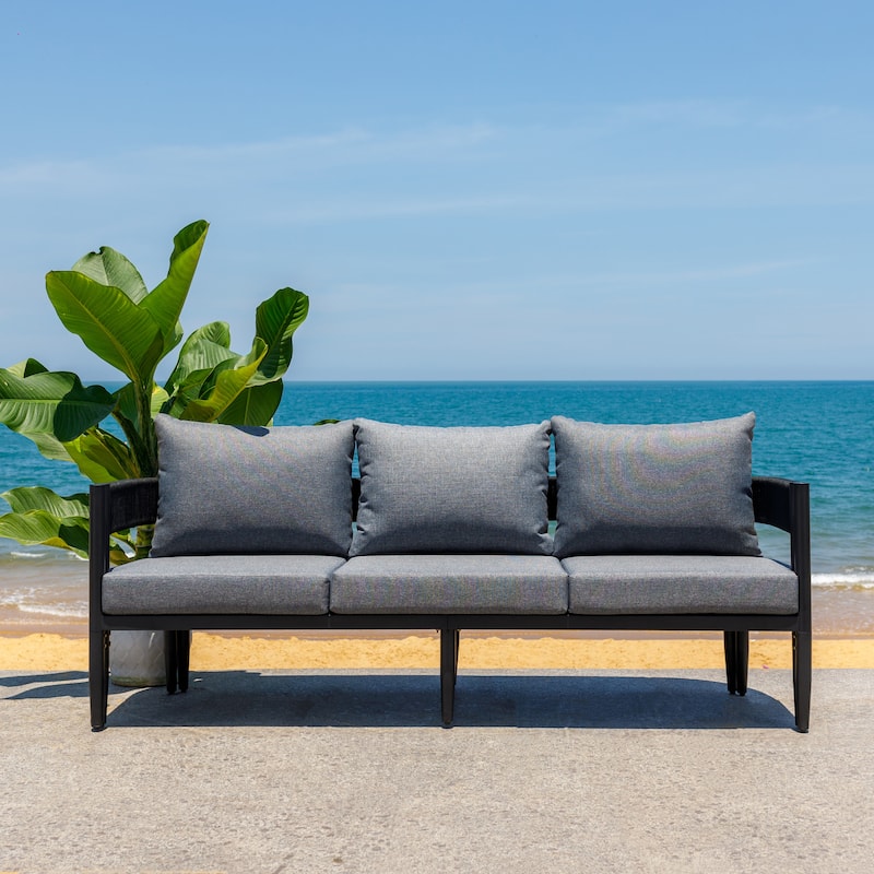 SAFAVIEH Outdoor Living Viola 3 Seater Sofa - 78"W x 28"D x 26"H