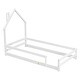 preview thumbnail 8 of 7, Twin Size Montessori Floor Bed with Fences, Modern Twin Kids Bed with House-shaped Headboard, Wood Twin Bed Frame for Girls,Boys