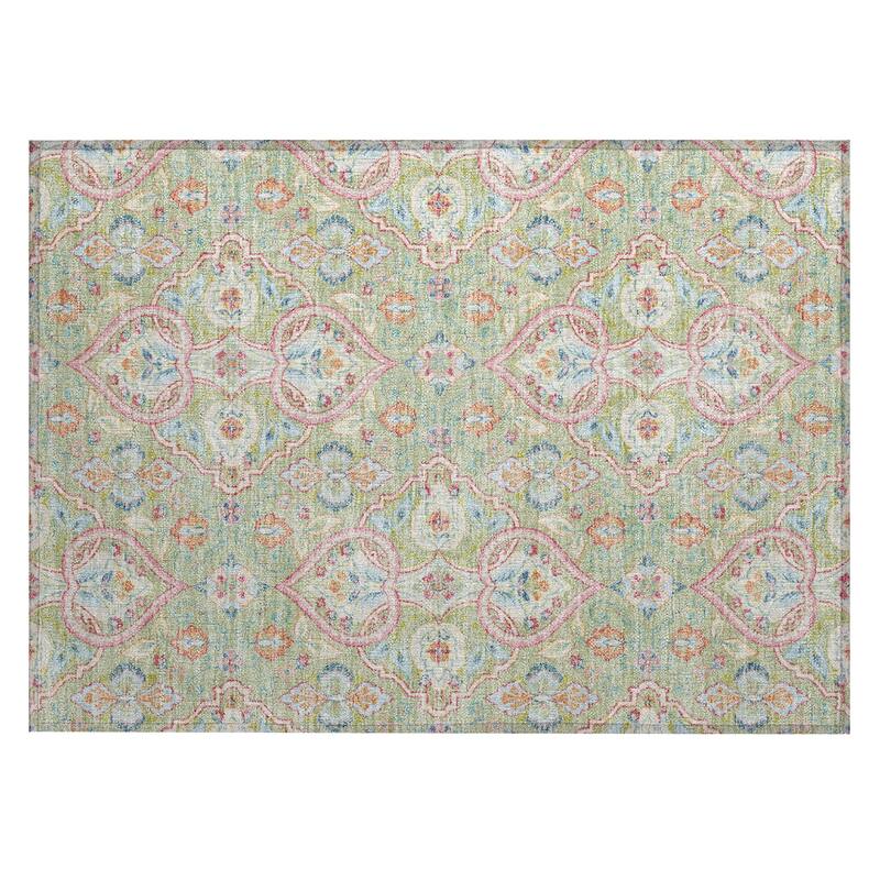 Machine Washable Indoor/Outdoor Traditional Spades Chantille Rug