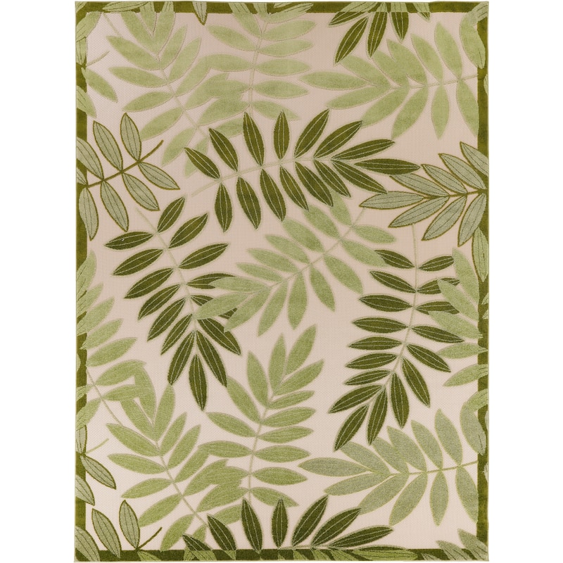 Nourison Aloha Leaf Print Vibrant Indoor/Outdoor Area Rug - 12' x 15' - Ivory/Green