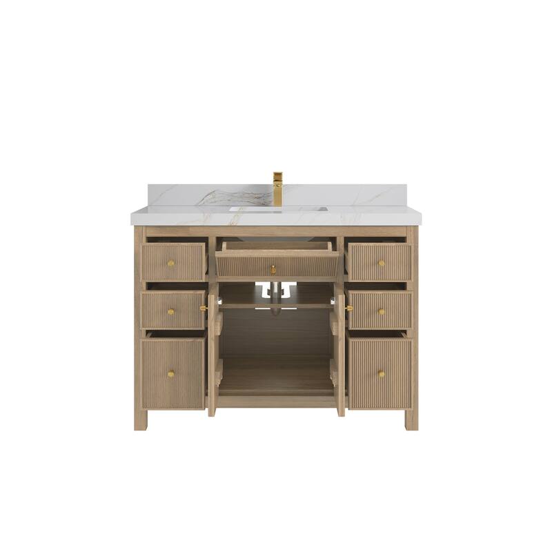 Willow Collections 48 in. W x 22 in. D Sonoma Teak Single Sink Bathroom Vanity with Countertop