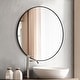 preview thumbnail 19 of 31, Mirror Trend Round Flat Metal-framed Wall Mirror Matte Black(26")
