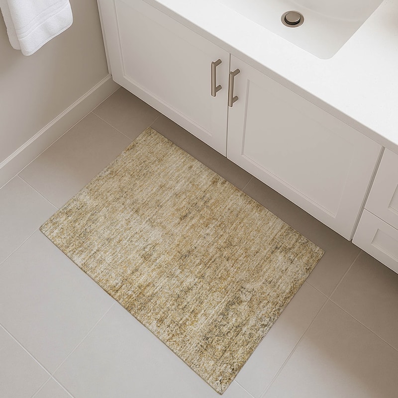 Premium Washable Super Soft Vintage Traditional Mayfield Rug - Copper - 1'8" x 2'6"