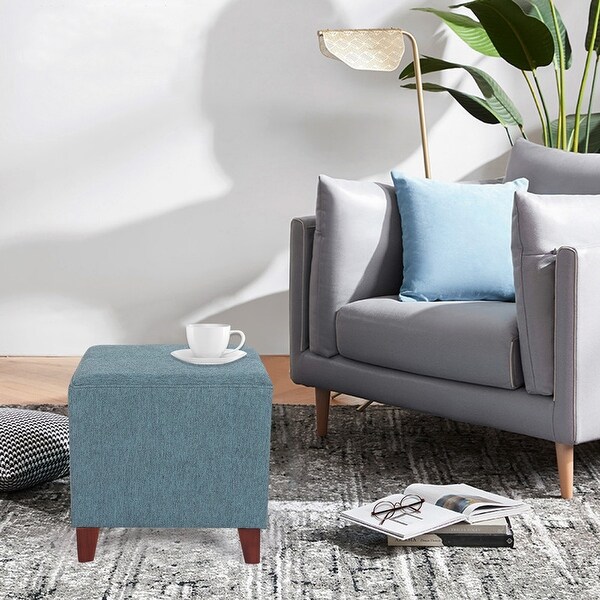 Adeco Square Ottoman Footrest Stool Small Fabric Bench Seat On Sale Bed Bath Beyond 33514593