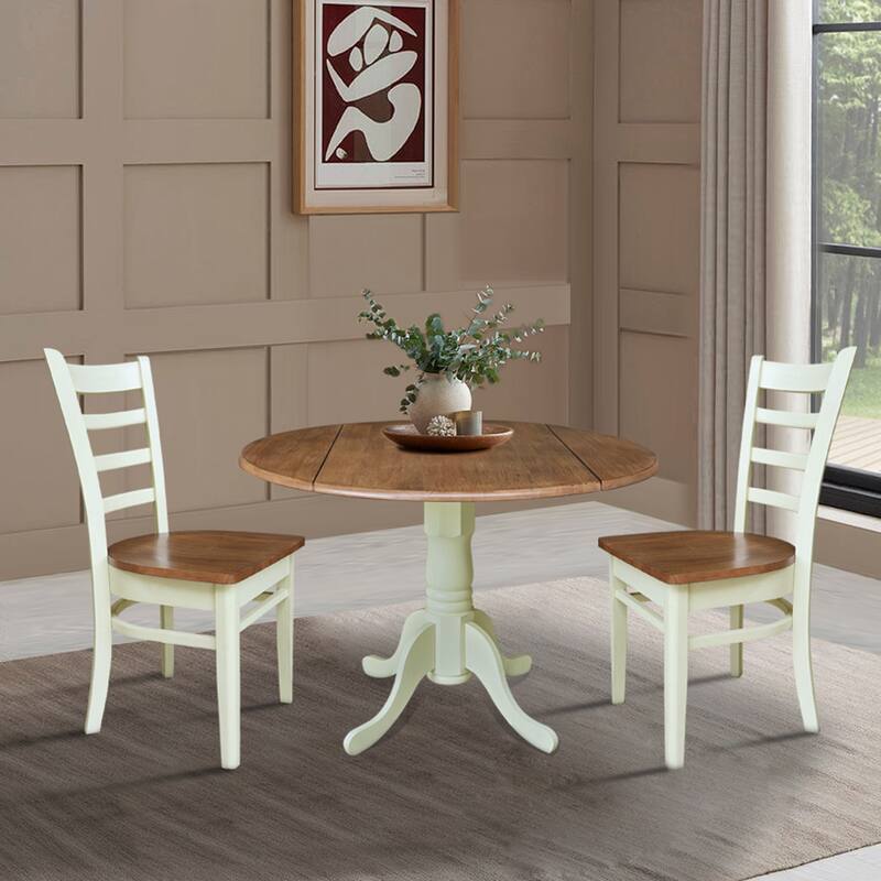 42" Dual Drop Leaf Table with Emily Side Chairs Set