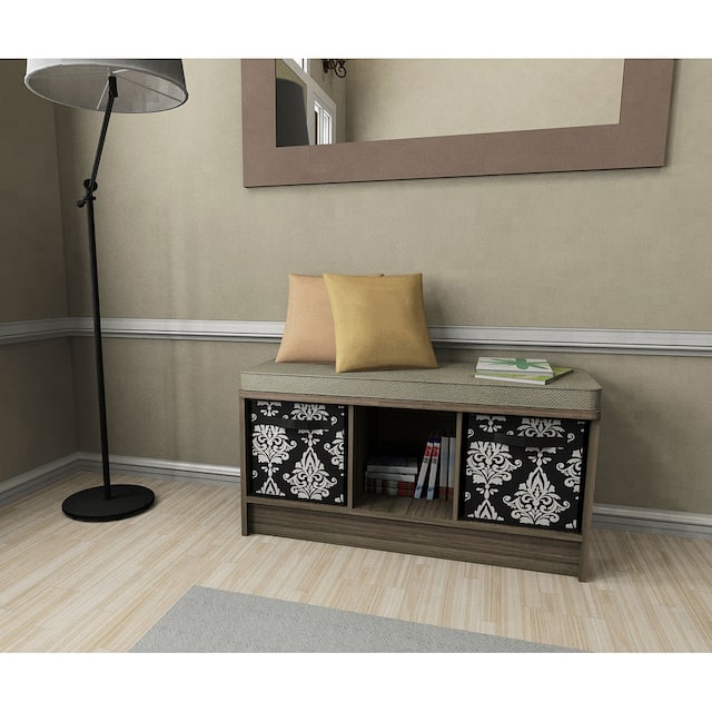 Porch & Den Southbrook 3-cube Storage Bench w/ Grey Cushion