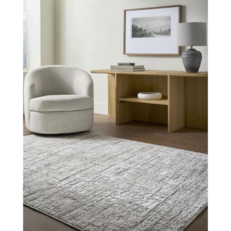 Livabliss Wolly Modern Area Rug - Grey/Ivory - 7'10" x 10'