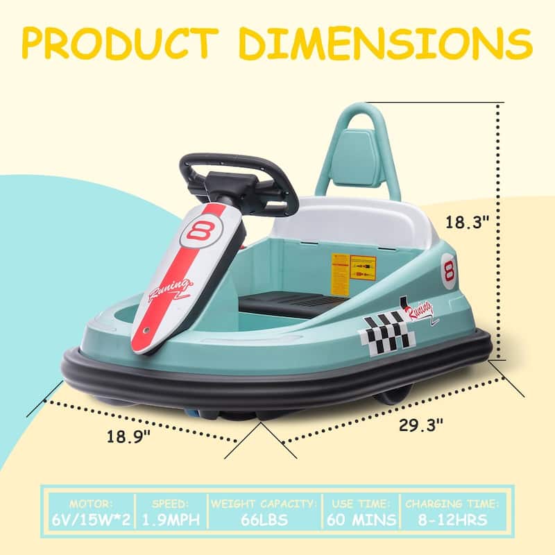 6V Electric Ride on Bumper Car for Kids & Toddlers