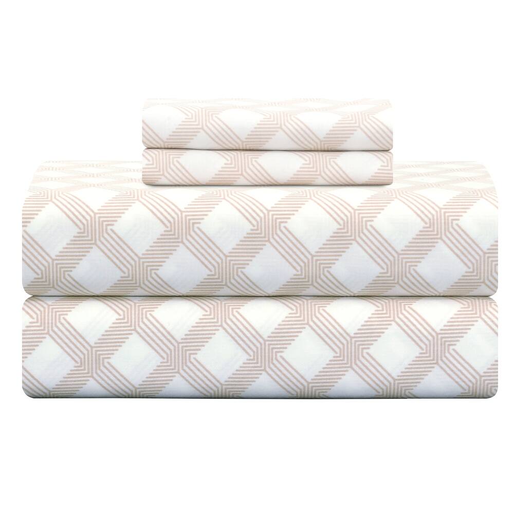 300 Thread Count Cotton Sateen Weave Printed Sheet Set
