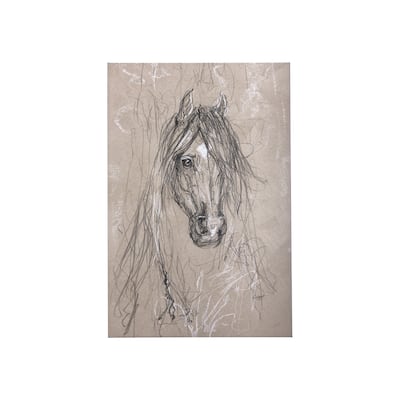 Sketch of Animal VII (Horse) (30 x 45) Canvas Art Print