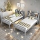 preview thumbnail 10 of 11, Elegance Twin over Twin Wood Bunk Bed with Shelves Headboard and Ladder, Convertible to 2 Beds