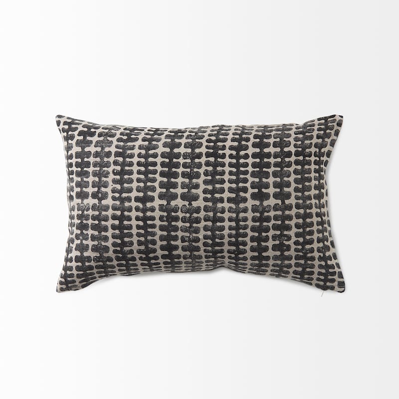 Miriam Beige & Black Patterned Decorative Pillow Cover