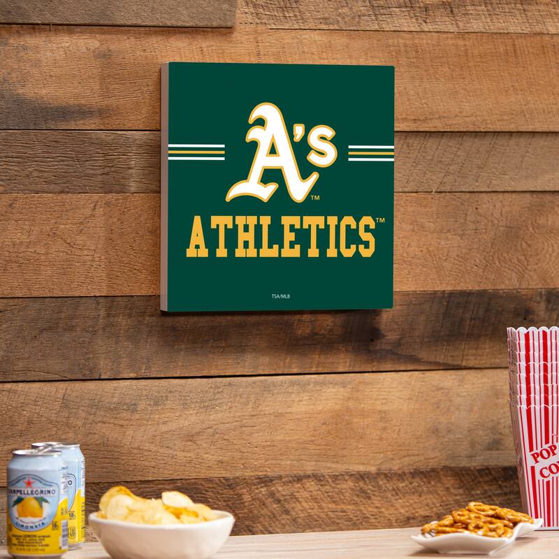 Athletics Wooden Door Decor Wall Sign - Multi-Color - 12 x 12