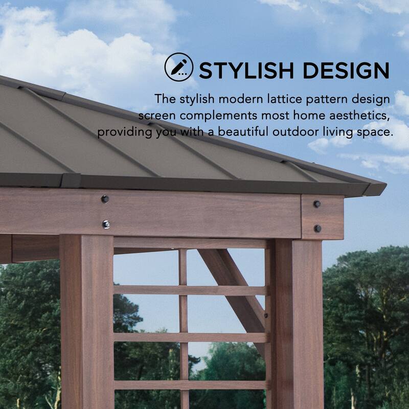 Sunjoy Aluminum Frame Hardtop Gazebo with Planters Outdoor Patio For Gardens, Patios, Lawns