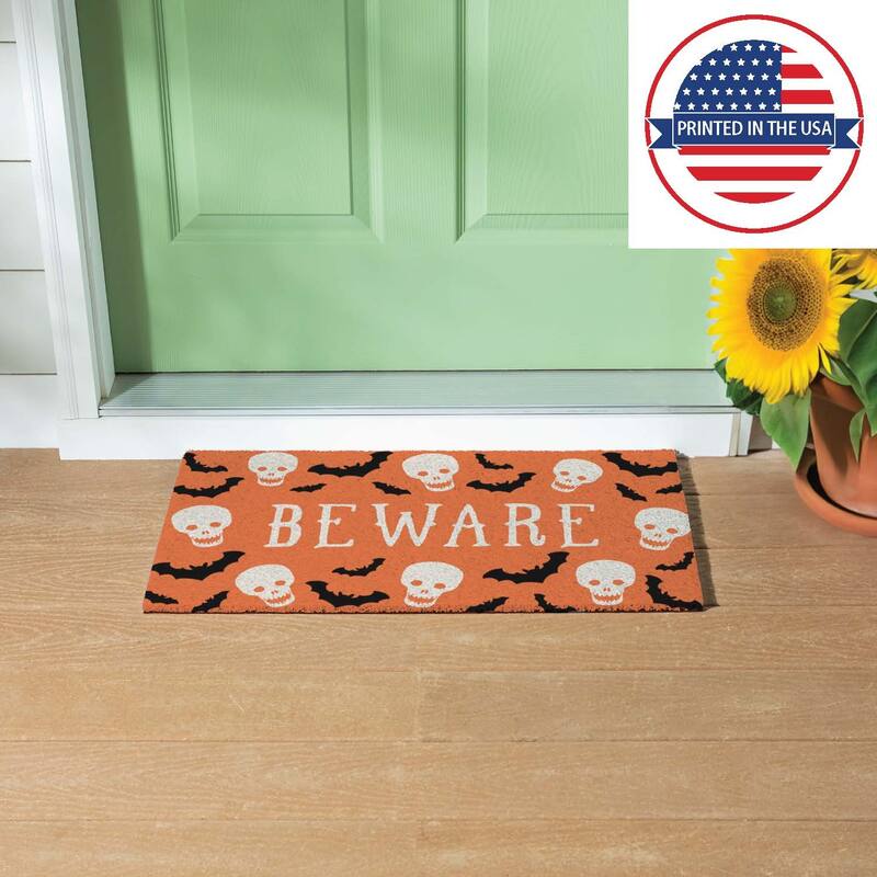 16 in. x 28 in. PVC Halloween Be Ware Door Mat