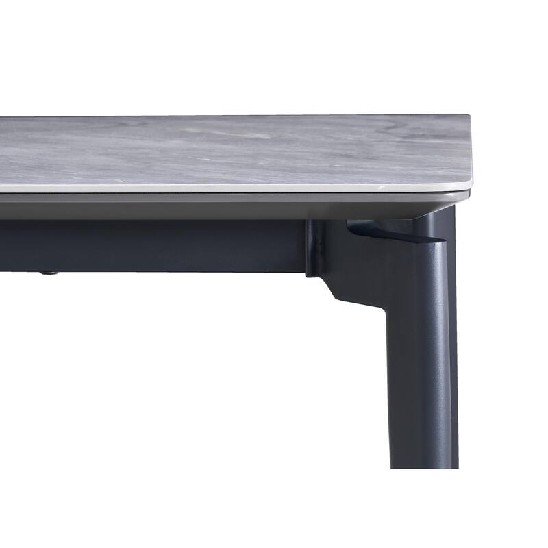 Glossy Rock Table With Legs,Sintered Stone Dining Table,Family Dining Table For 6-8 People