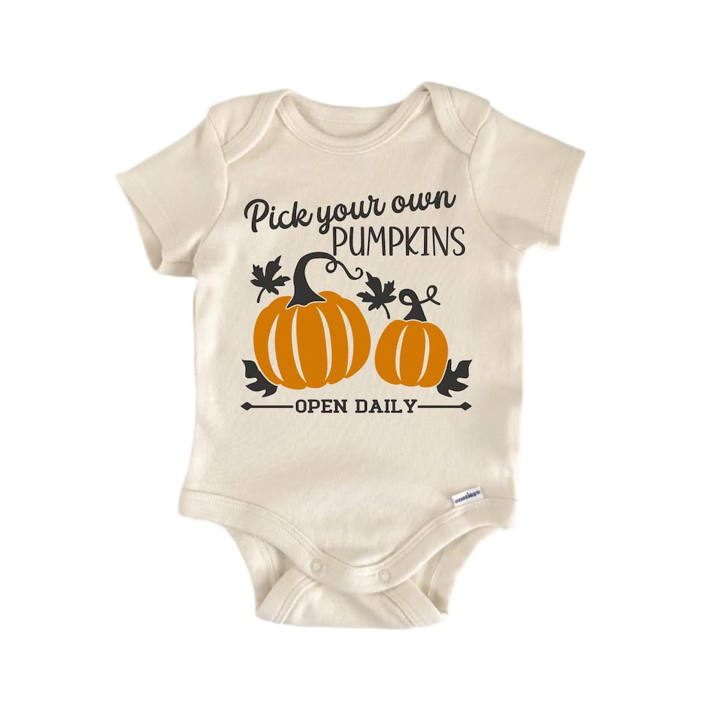 Pick Your Own Pumpkins Fall - Baby Boy Girl Clothes Bodysuit Funny Cute