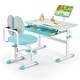 preview thumbnail 1 of 8, Gymax Kid's Study Desk & Chair Set Height Adjustable with Tilt Desktop Blue
