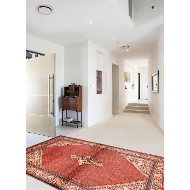 ECARPETGALLERY Hand-knotted Andelz Red Wool Rug - 4'2 x 6'9