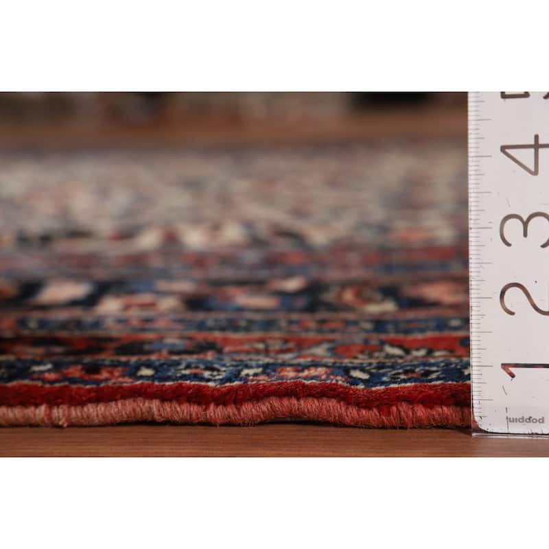 Vegetable Dye Floral Mashad Antique Persian Wool Carpet - 6'7" x 10'2"