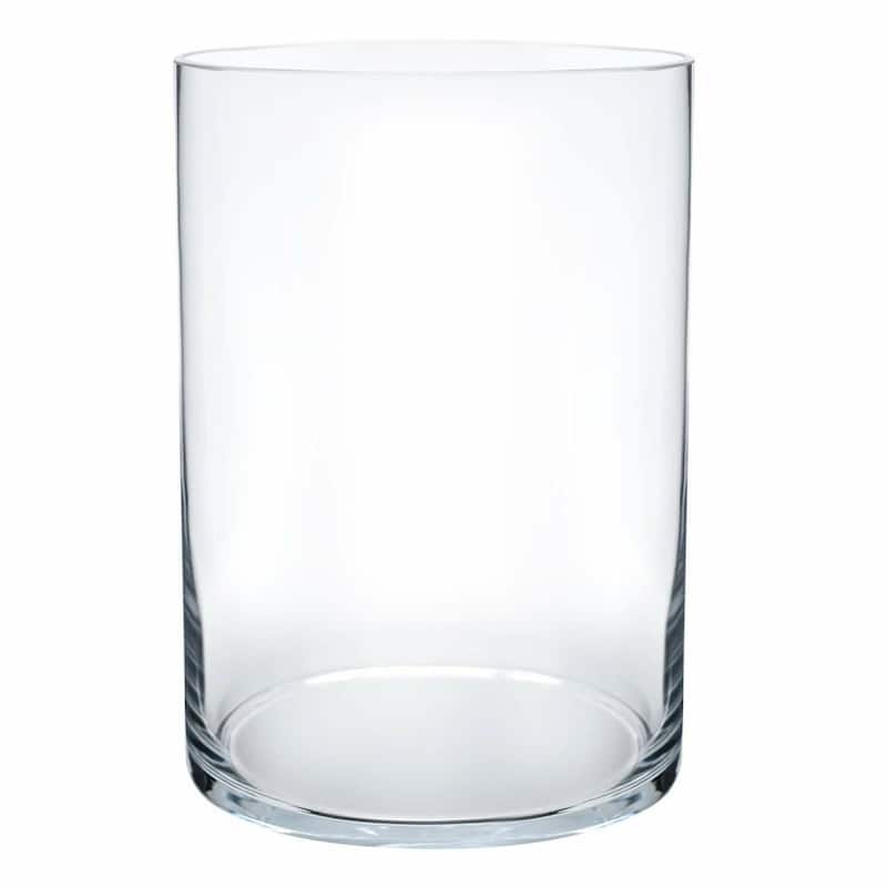 Enova Home Cylinder Shape Clear Flower Glass Vase For Home Garden Decoration - 5.0" W x 8.0" H