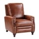 preview thumbnail 5 of 67, HULALA HOME Cigar Mid-century Modern Genuine Leather Recliner with Solid Wood Legs and Nailhead Trim