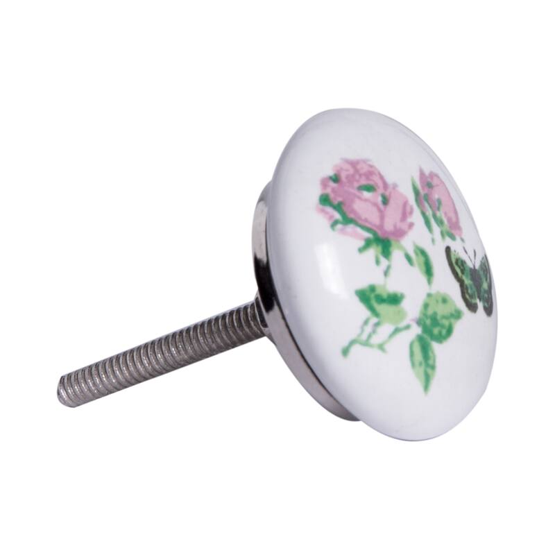 HomeRoots 1.5" x 1.5" x 1.5" Ceramic/Metal Multicolor 12 Pack Knob - 1.5" x 1.5" x 1.5"