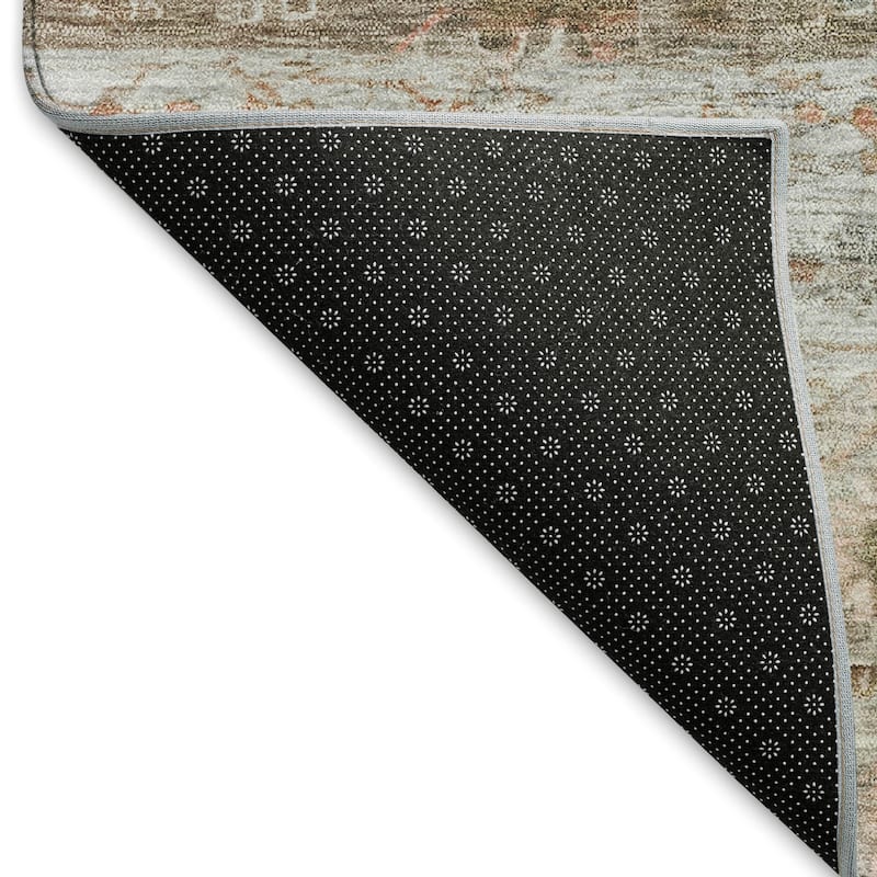 Machine Washable Indoor/ Outdoor Traditional Border Chantille Rug