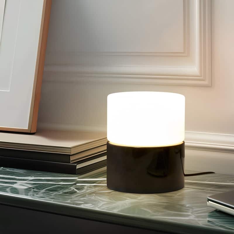 Brightech ZigZag LED Black Marble Modern Dimmable Bedside Nightstand Desk Lamp