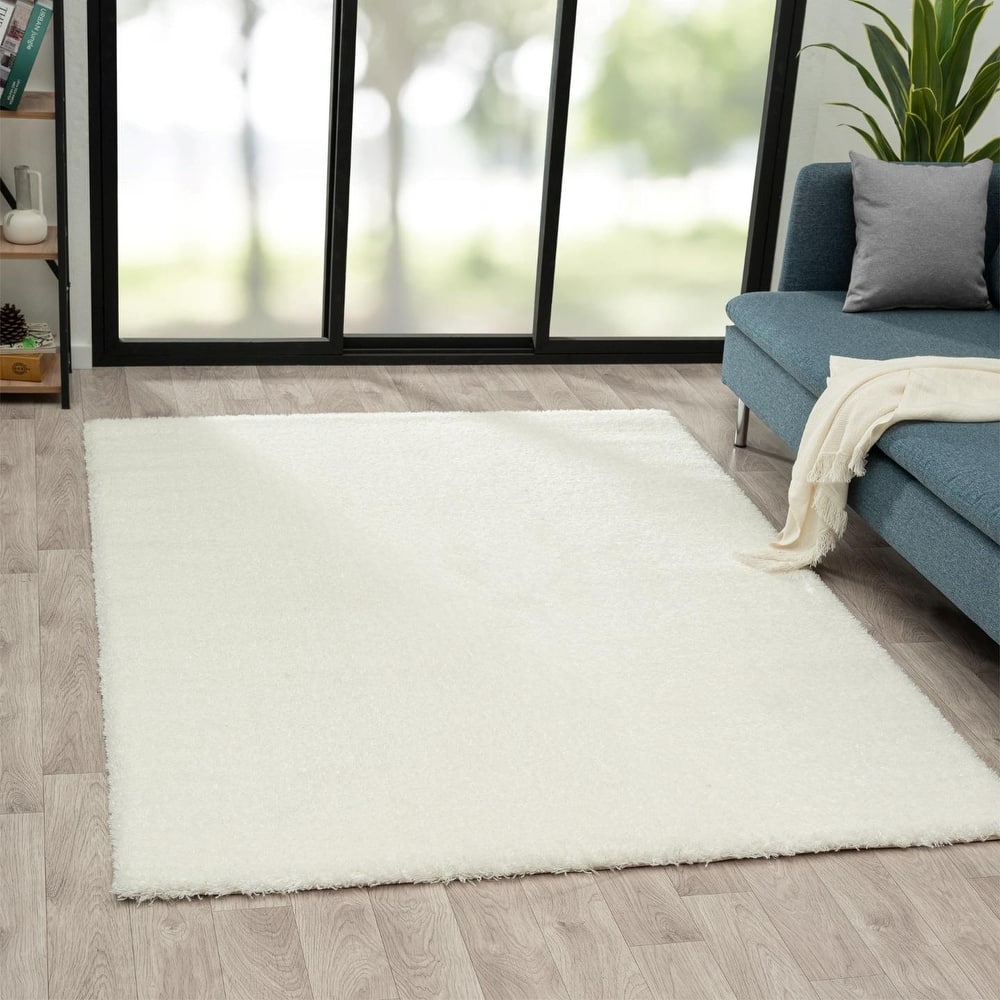 Luxe Weavers Solid Plush Shag Area Rug